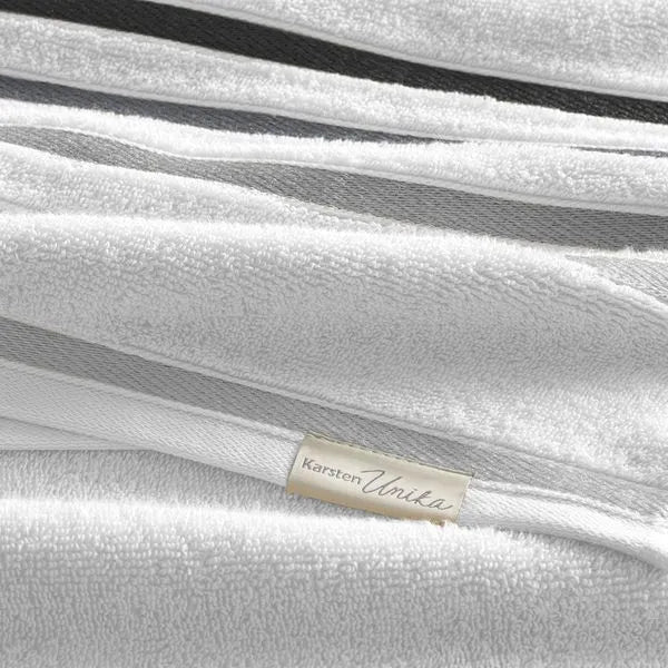 Toalha de Rosto Karsten Lumina Branco e Cinza