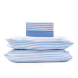 Jogo de Cama Toque Aveludado Basicasa Listrado Azul - Casal