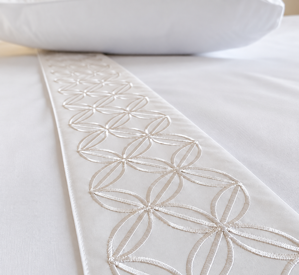Jogo de Cama Basicasa Bordado Branco - Solteiro