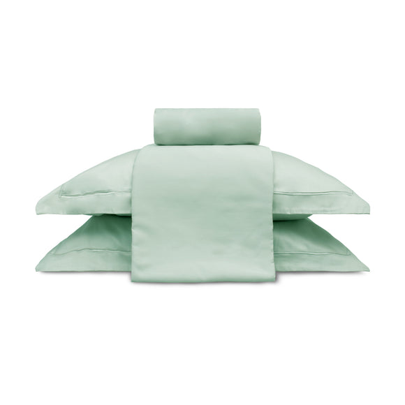 Jogo de Cama Treccenti Percal 300 fios Verde Chá - Casal