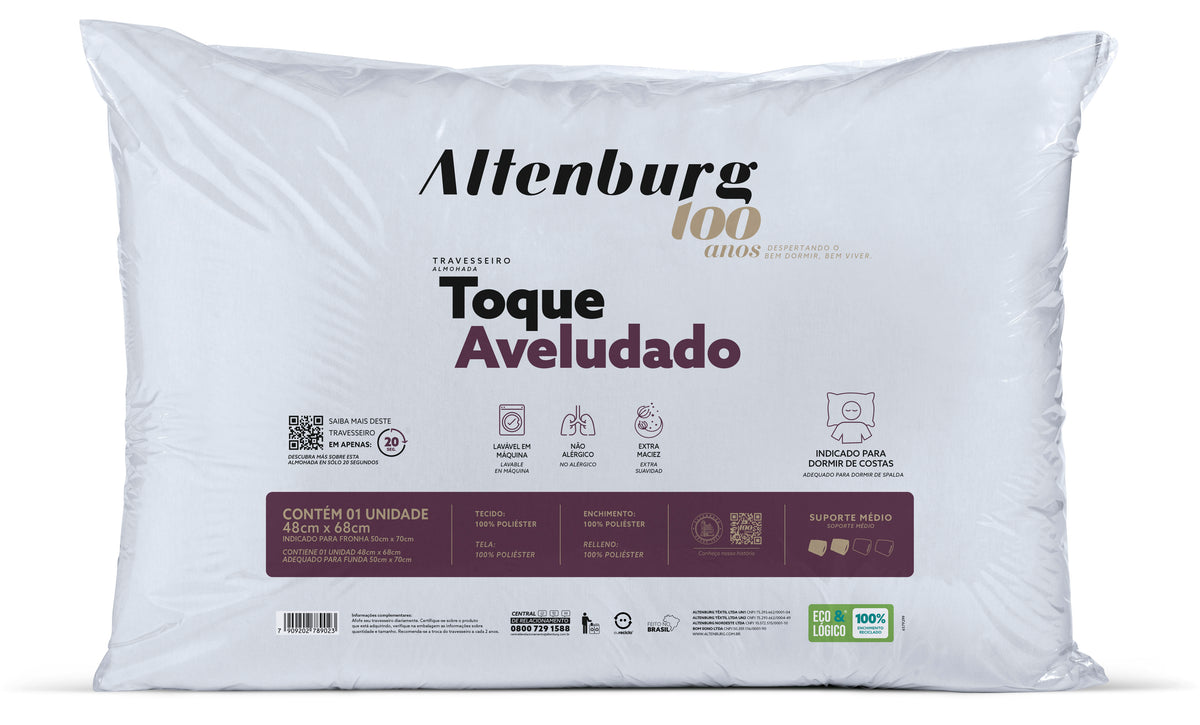 Travesseiro Altenburg Toque Aveludado