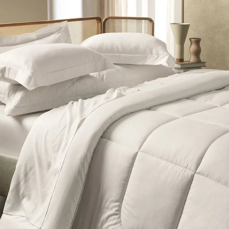 Jogo de Cama 300 Fios Karsten Bossa Branco - Queen
