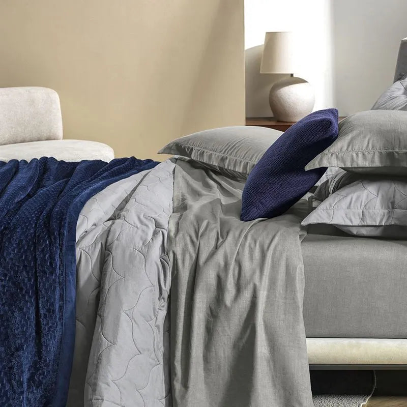 Jogo de Cama Karsten Tesso Cinza - Queen