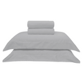 Jogo de Cama 300 Fios Cetim Cinza - Queen