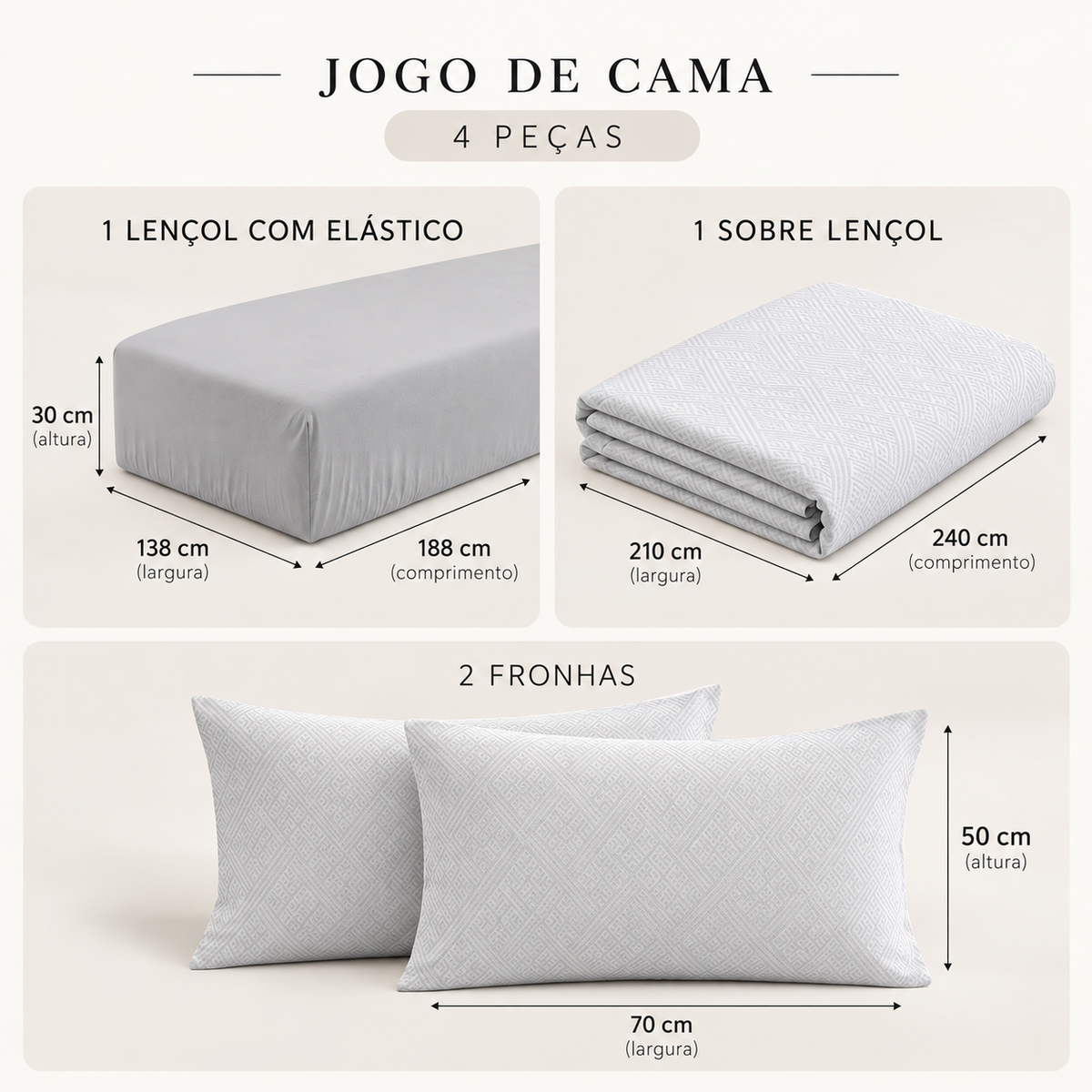 Jogo de Cama Toque Aveludado Basicasa Diamond - Casal