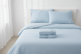 Jogo de Cama Basicasa Bordado Azul - lifestyle luz natural