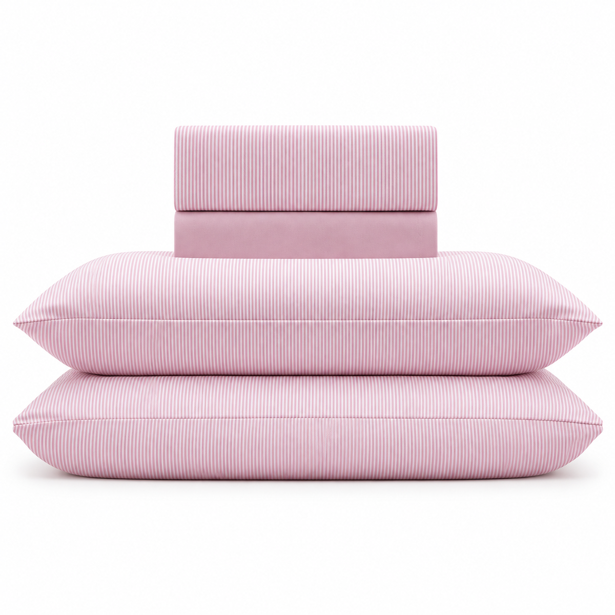Jogo de Cama Toque Aveludado Basicasa Listra Rosa - Solteiro