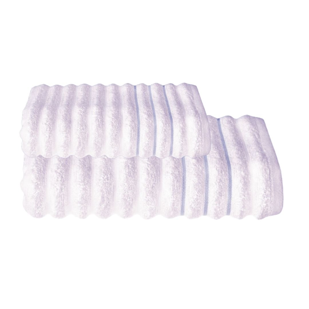 Jogo de Toalha Wave Branca - 2 Peças (Banhão + Rosto)