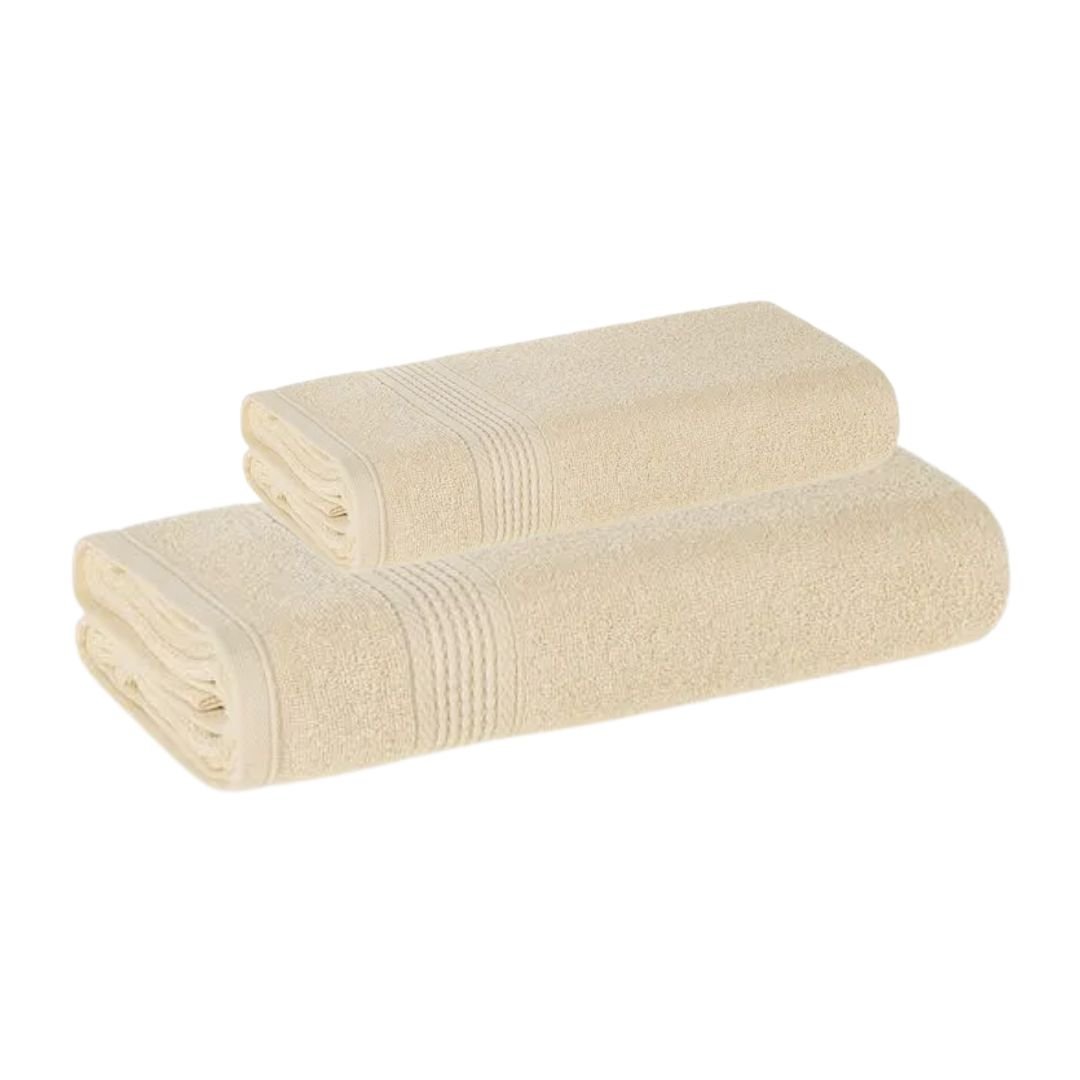 Jogo de Toalha Karsten Hera Vanilla - 2 Peças (Banho + Rosto)