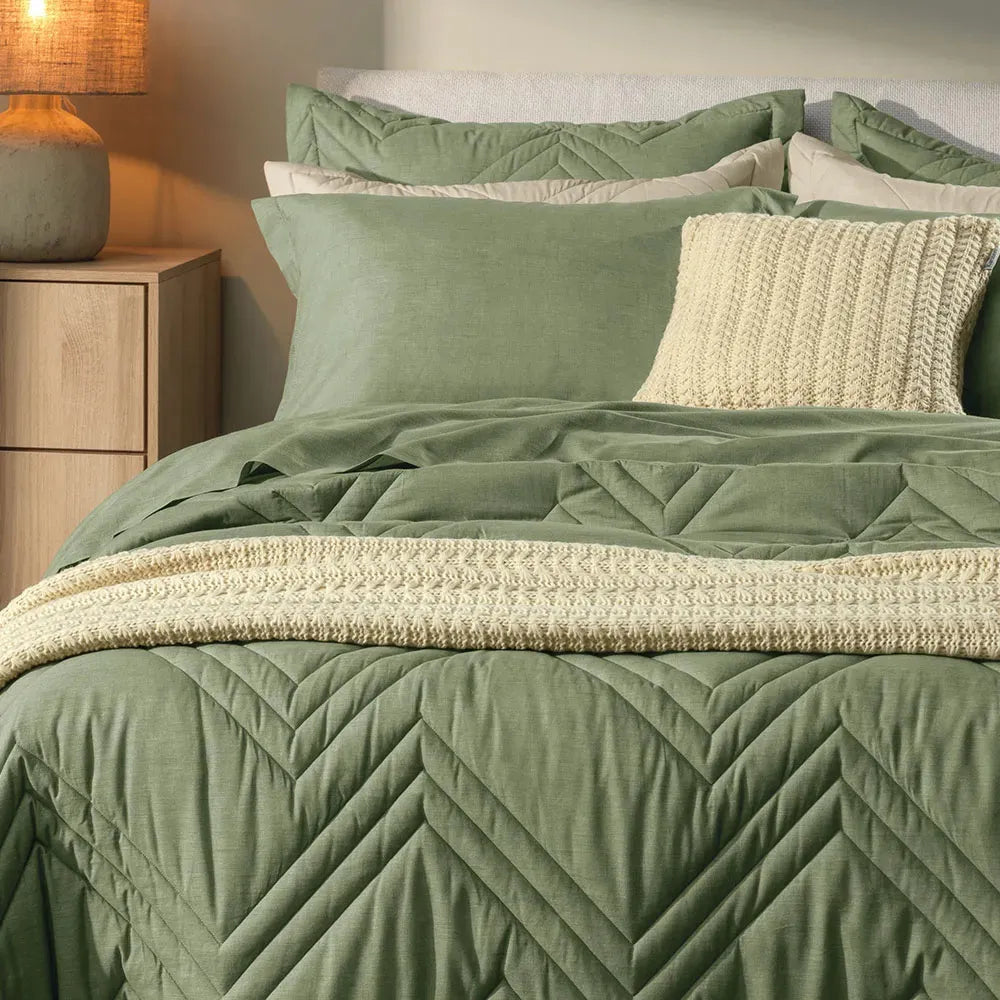 Jogo de Cama Karsten Tesso Verde - Queen