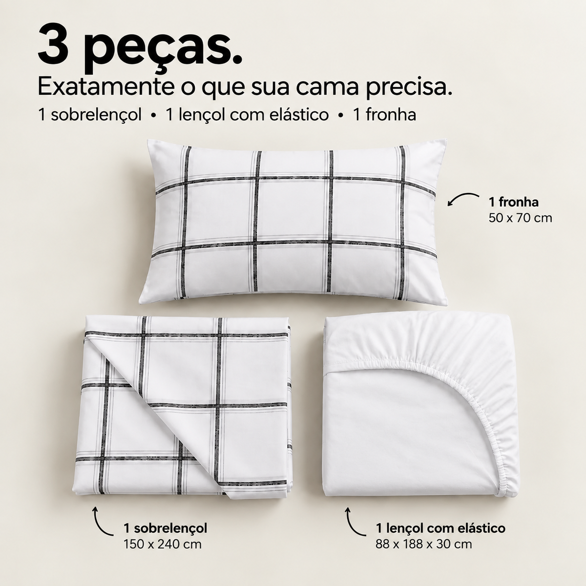 Jogo de Cama Toque Aveludado Basicasa Xadrez - Solteiro
