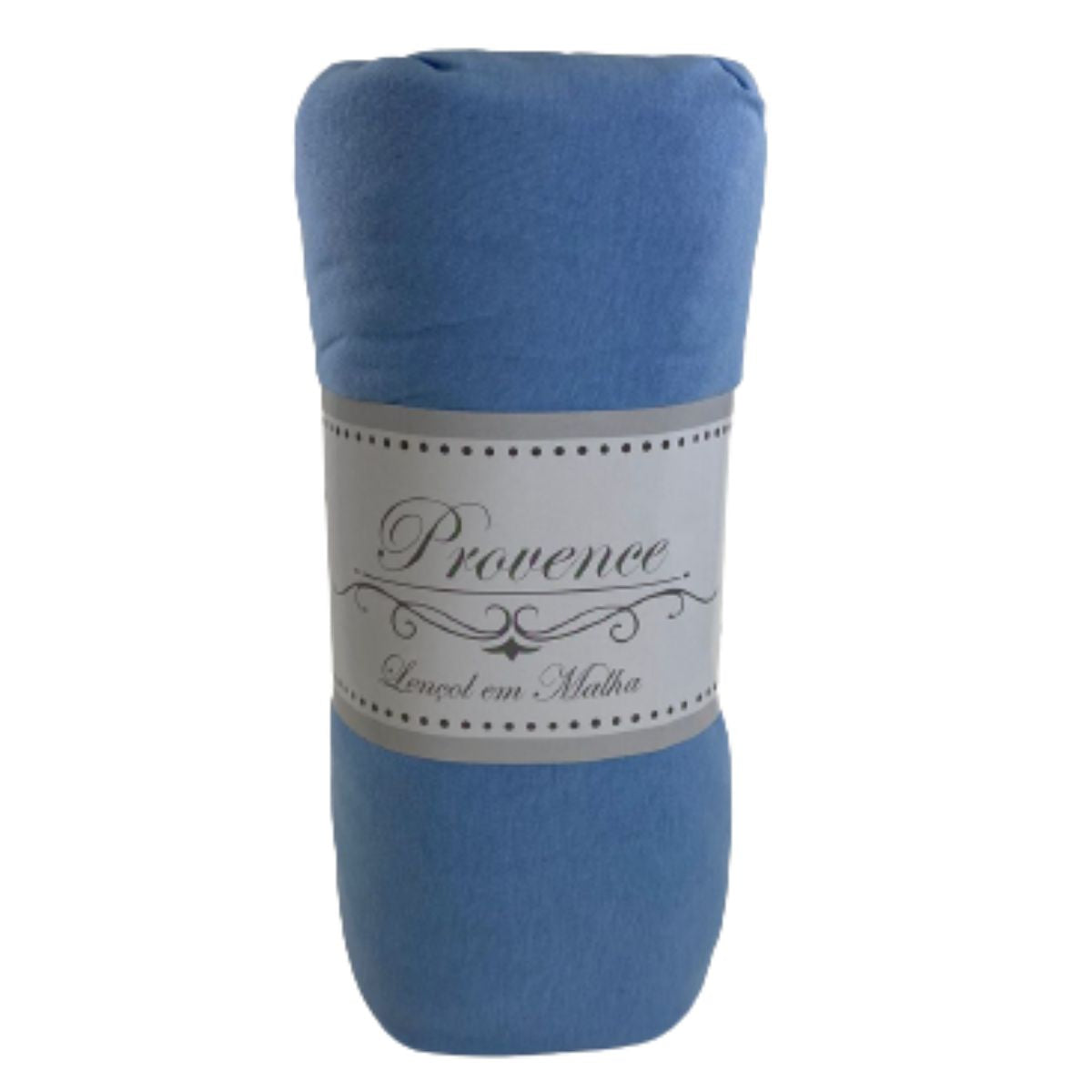Lençol com Elástico Malha Azul - Queen