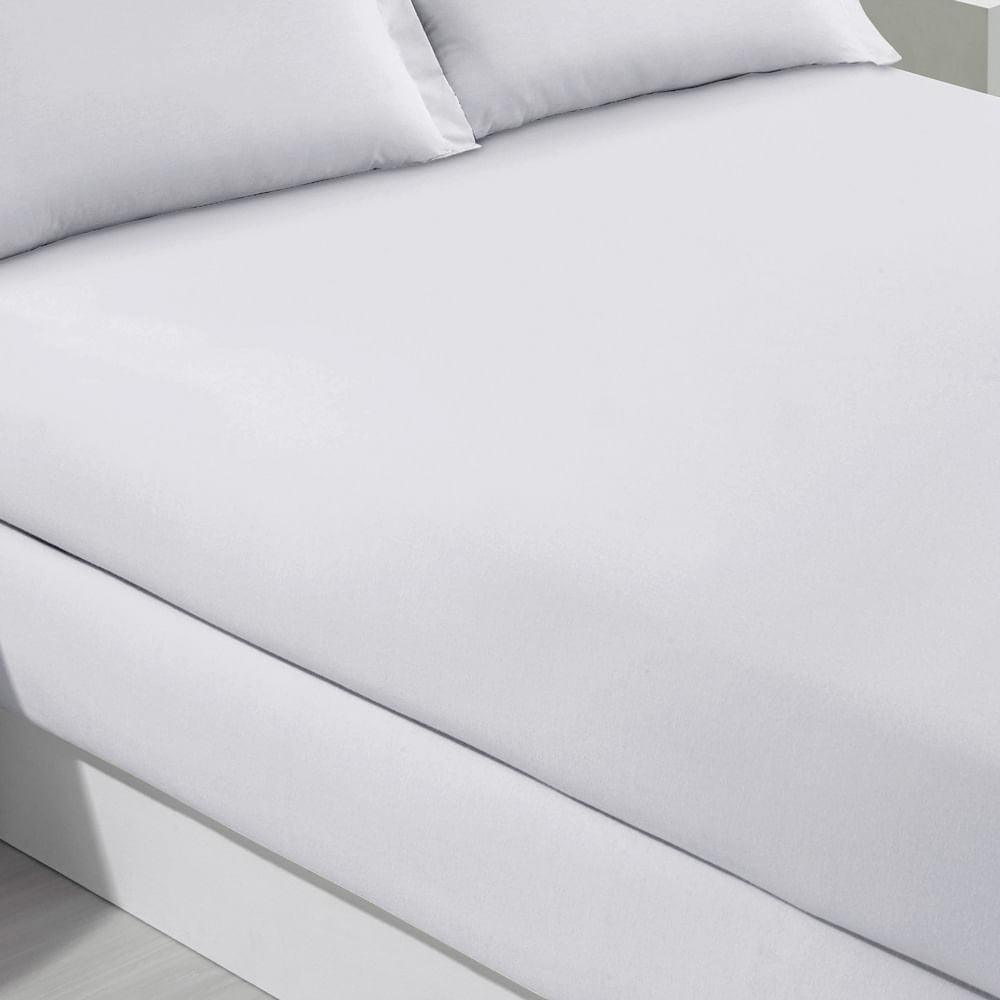 Lençol com elástico Branco 180 Fios - Casal - Copatex
